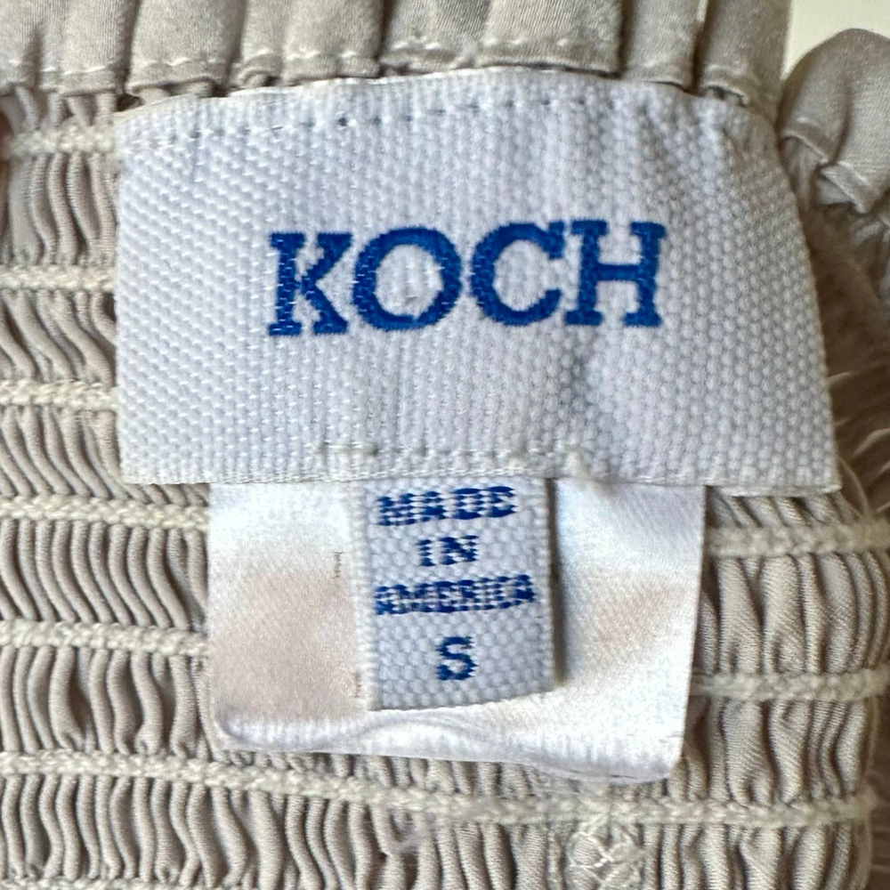 Women's KOCH Light Gray Smocked Waist Silky Shorts S - Picture 4 of 5